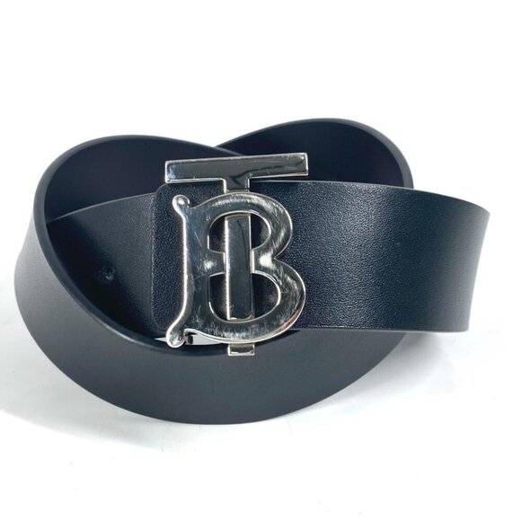 BURBERRY TB logo belt Leather Black/SilverHardware main image 11